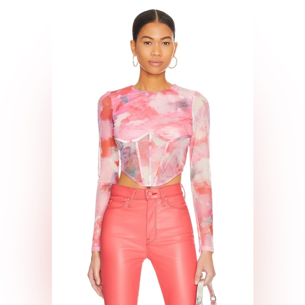 Revolve Bardot Lena Mesh Corset Top